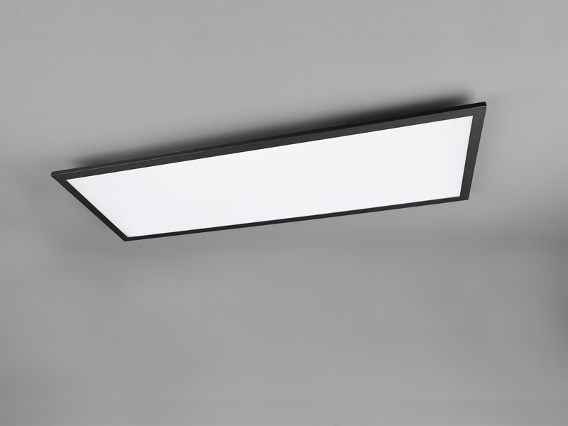 Große LED Panel Deckenleuchte GAMMA mit Fernbedienung, Schwarz, Breite 80cm