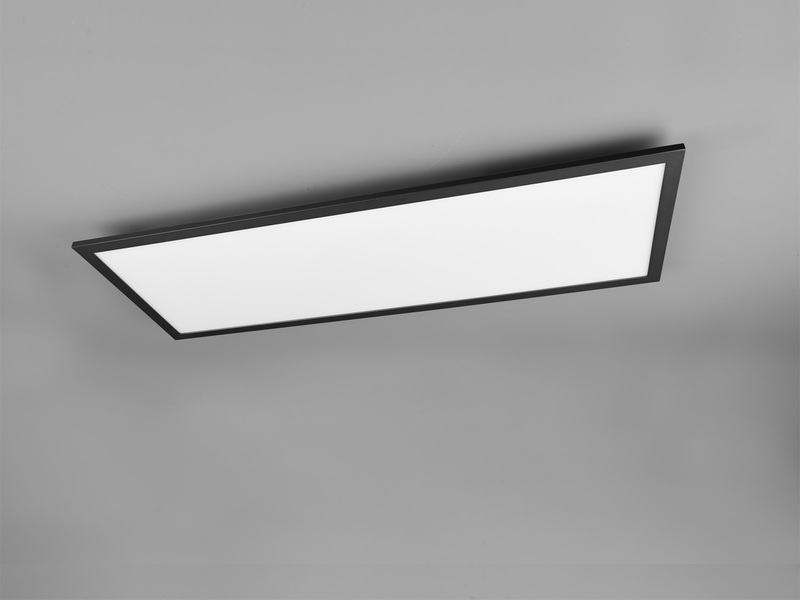Große LED Panel Deckenleuchte GAMMA mit Fernbedienung, Schwarz, Breite 80cm