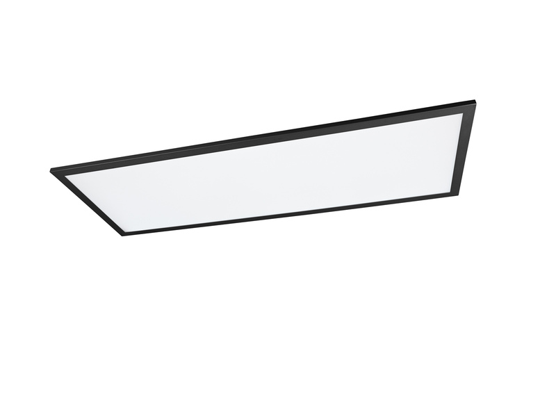 Große LED Panel Deckenleuchte GAMMA mit Fernbedienung, Schwarz, Breite 80cm
