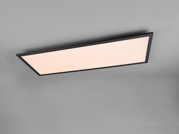 Große LED Panel Deckenleuchte GAMMA mit Fernbedienung, Schwarz, Breite 80cm