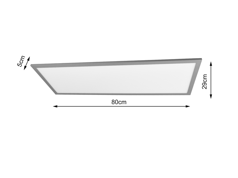 Große LED Panel Deckenleuchte GAMMA mit Fernbedienung, Grau, Breite 80cm