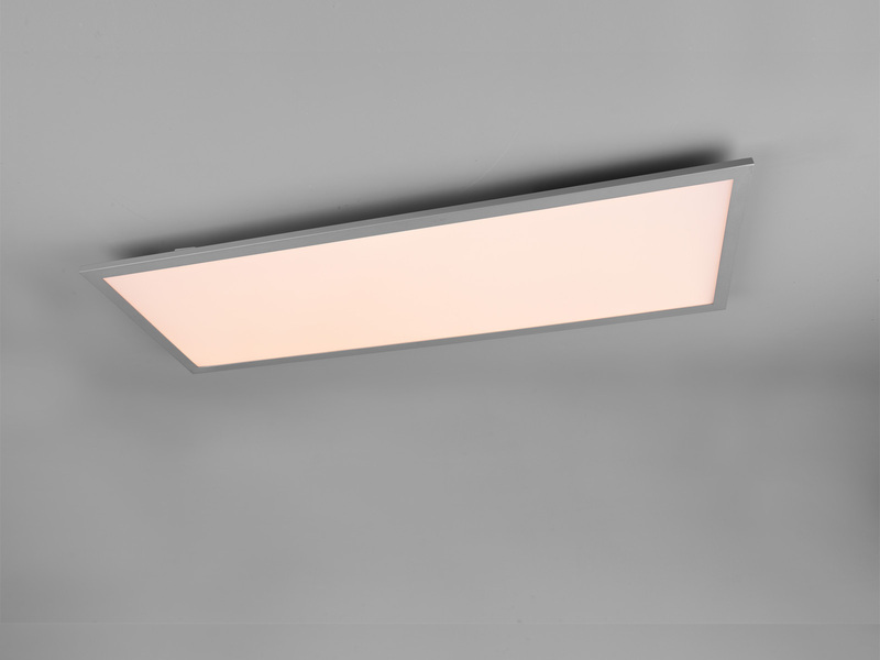 Große LED Panel Deckenleuchte GAMMA mit Fernbedienung, Grau, Breite 80cm