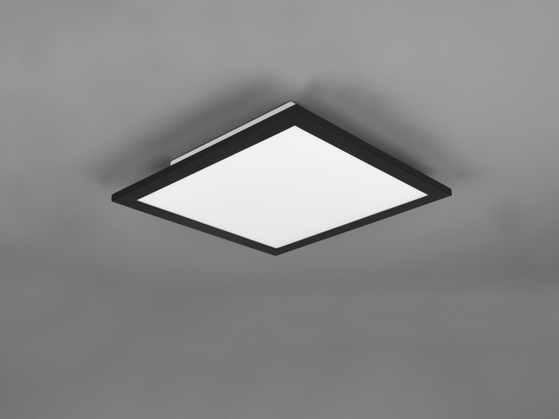 LED Deckenleuchte GAMMA Schwarz Panel mit Nachtlicht eckig 29x29cm