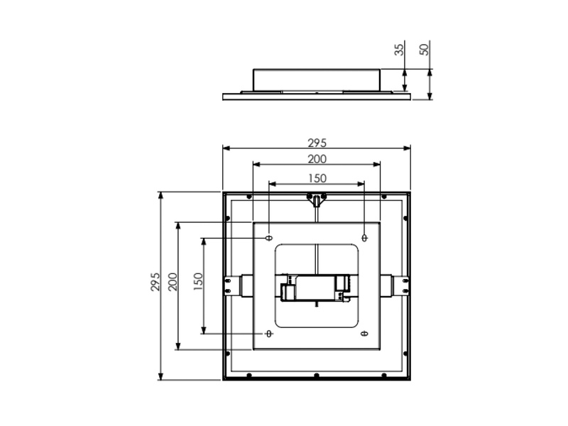 LED Deckenleuchte GAMMA Schwarz Panel mit Nachtlicht eckig 29x29cm