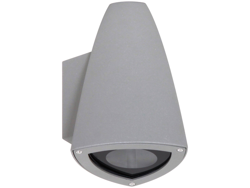 LED Downlight für Außenbereich, Außenwandleuchte Aluminium Grau, H: 18cm
