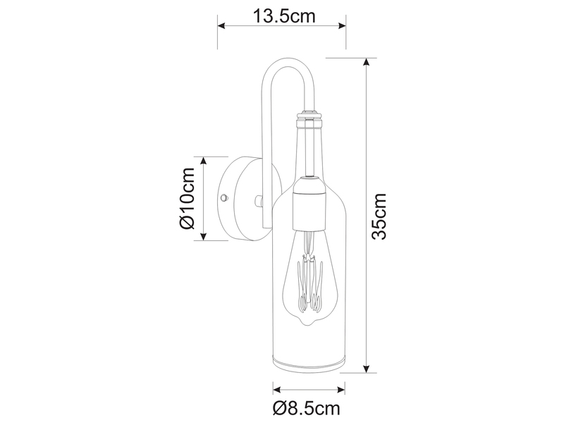 LED Wandleuchte Flaschenlampe 1-flammig, Grün