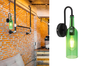 LED Wandleuchte Flaschenlampe 1-flammig, Grün