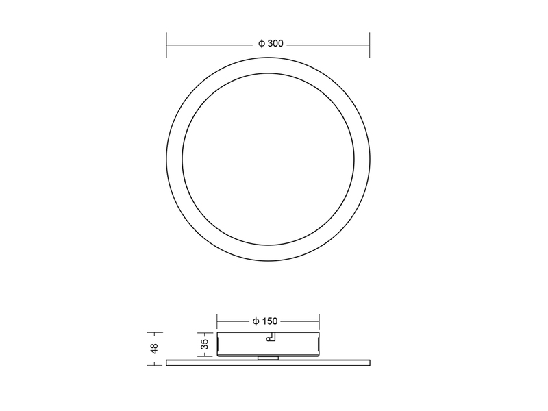 LED Deckenleuchte TIBERIUS Titan Panel Ø30cm, 5cm ultra slim