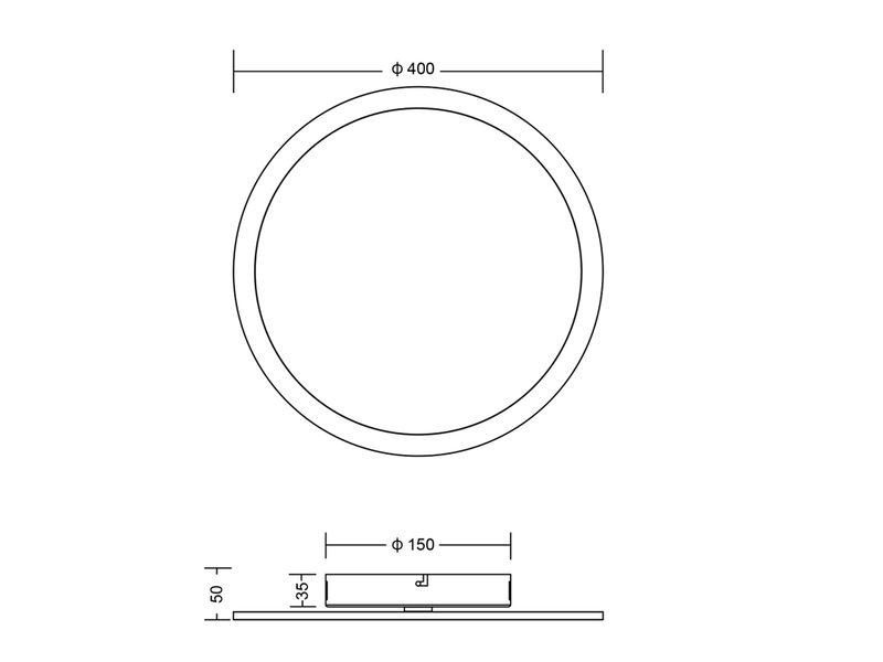 LED Deckenleuchte TIBERIUS Titan Panel Ø40cm, 5cm ultra slim