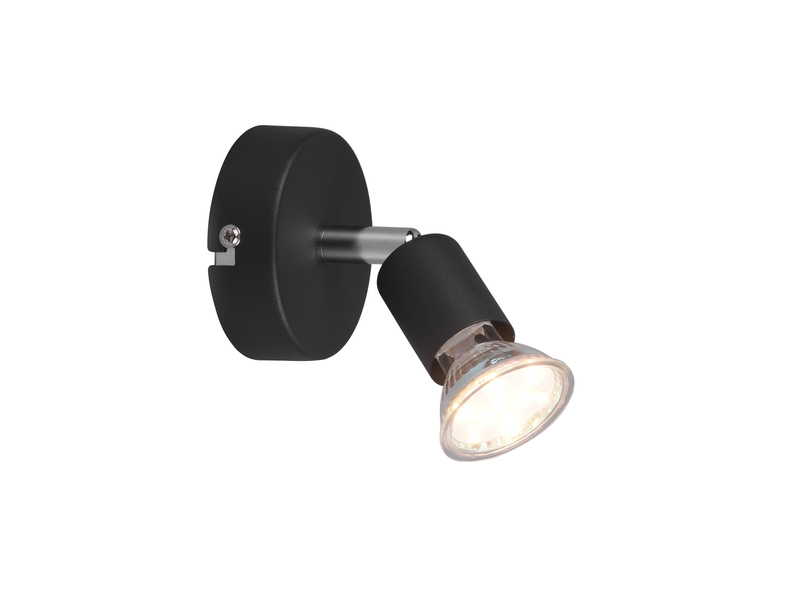 Wandstrahler PARIS 1 flammig Metall Schwarz, Breite 8cm