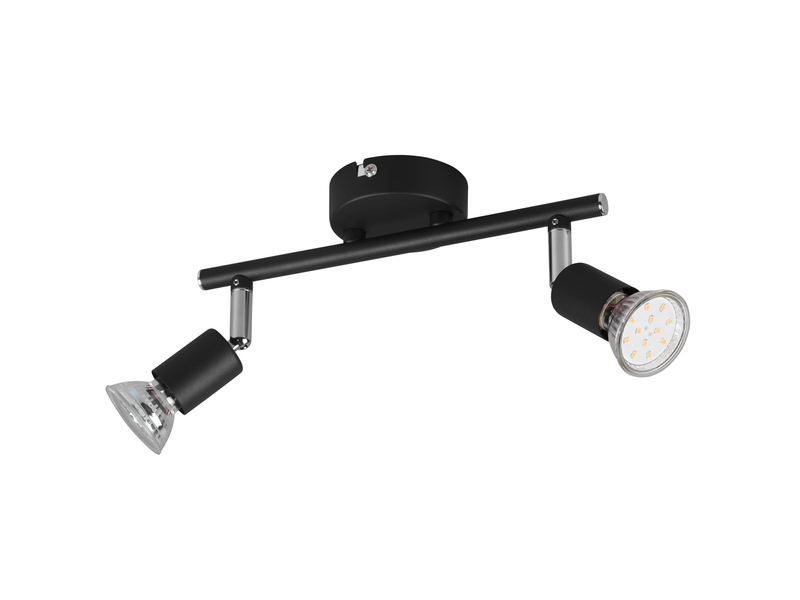 Deckenstrahler PARIS 2-flammig Metall Schwarz, Breite 25cm