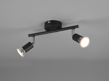 Deckenstrahler PARIS 2-flammig Metall Schwarz, Breite 25cm