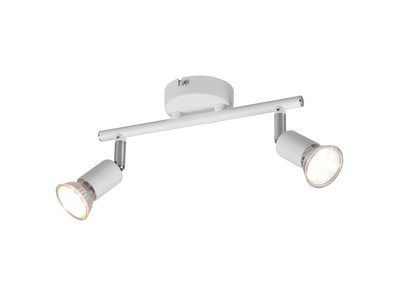 Deckenstrahler PARIS 2-flammig Metall Weiß, Breite 25cm