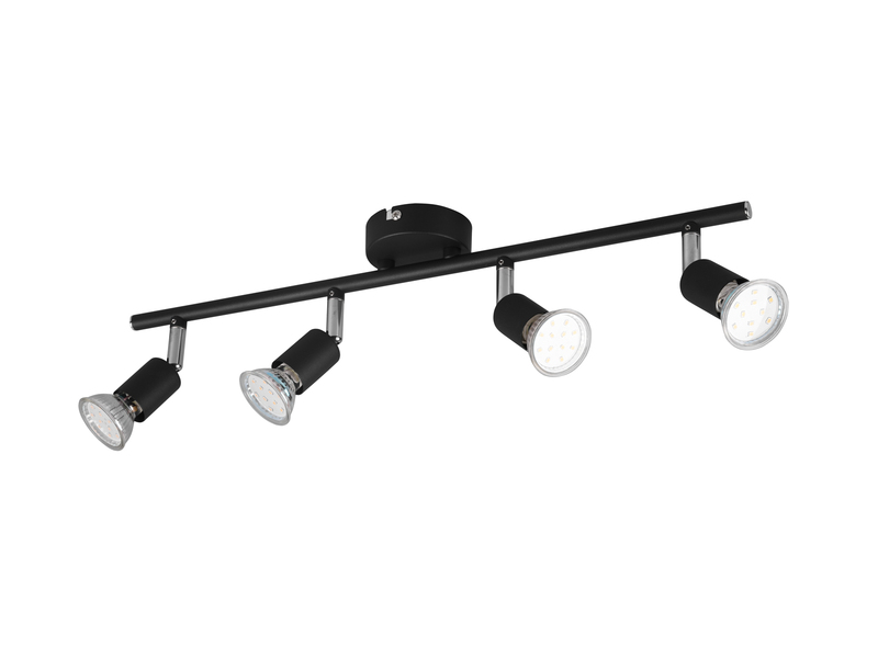 Deckenstrahler PARIS 4-flammig Metall Schwarz, Breite 50cm