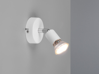 LED Wandstrahler 1 flammig Metall Weiß, Breite 8cm