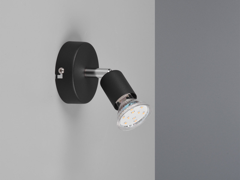 LED Wandstrahler 1 flammig Metall Schwarz, Breite 8cm