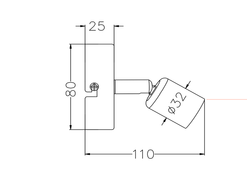 LED Wandstrahler 1 flammig Metall Schwarz, Breite 8cm