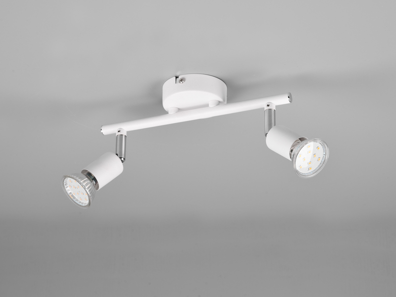 LED Deckenstrahler 2-flammig Metall Weiß, Breite 25cm