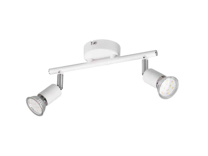 LED Deckenstrahler 2-flammig Metall Weiß, Breite 25cm