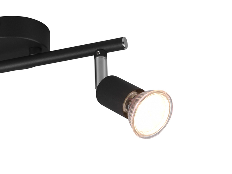 LED Deckenstrahler 2-flammig Metall Schwarz, Breite 25cm