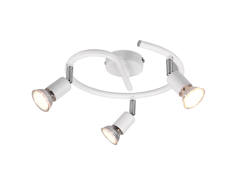 LED Deckenstrahler Rondell 3-flammig Metall Weiß, Ø 26cm