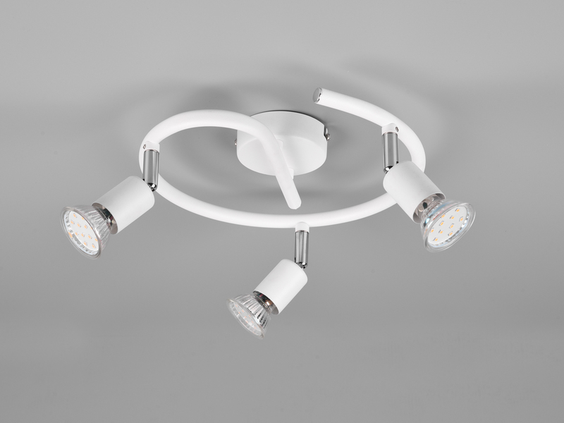LED Deckenstrahler Rondell 3-flammig Metall Weiß, Ø 26cm