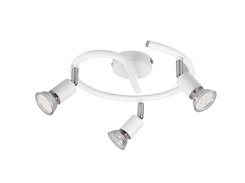 LED Deckenstrahler Rondell 3-flammig Metall Weiß, Ø 26cm