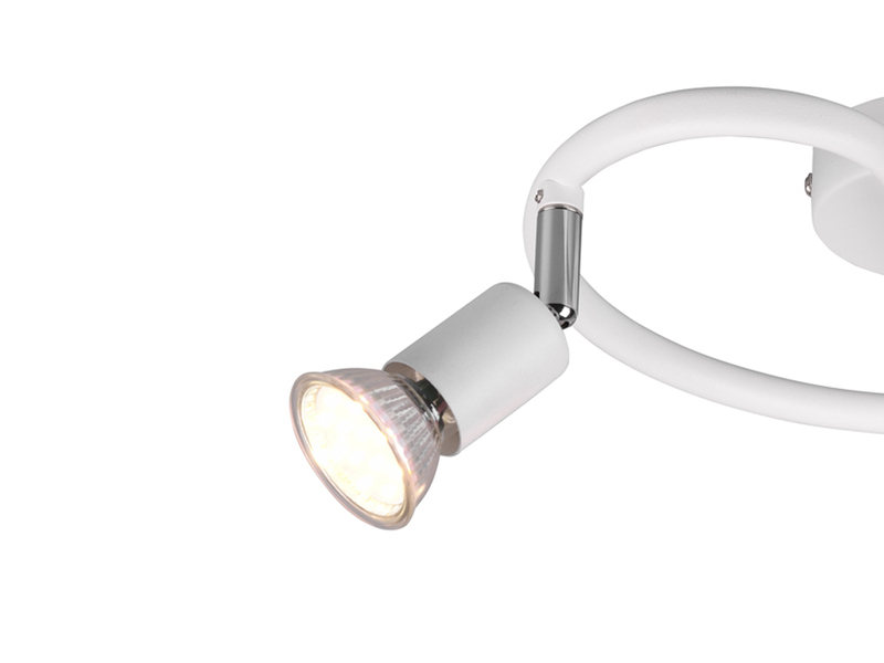 LED Deckenstrahler Rondell 3-flammig Metall Weiß, Ø 26cm