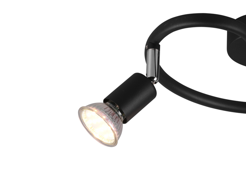 LED Deckenstrahler Rondell 3 flammig Schwarz, Ø 26cm