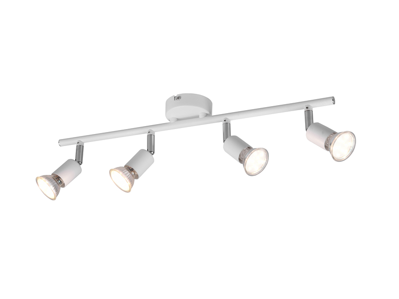 LED Deckenstrahler 4-flammig Metall Weiß, Breite 50cm