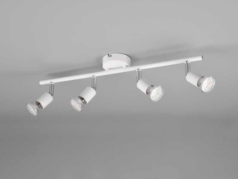 LED Deckenstrahler 4-flammig Metall Weiß, Breite 50cm