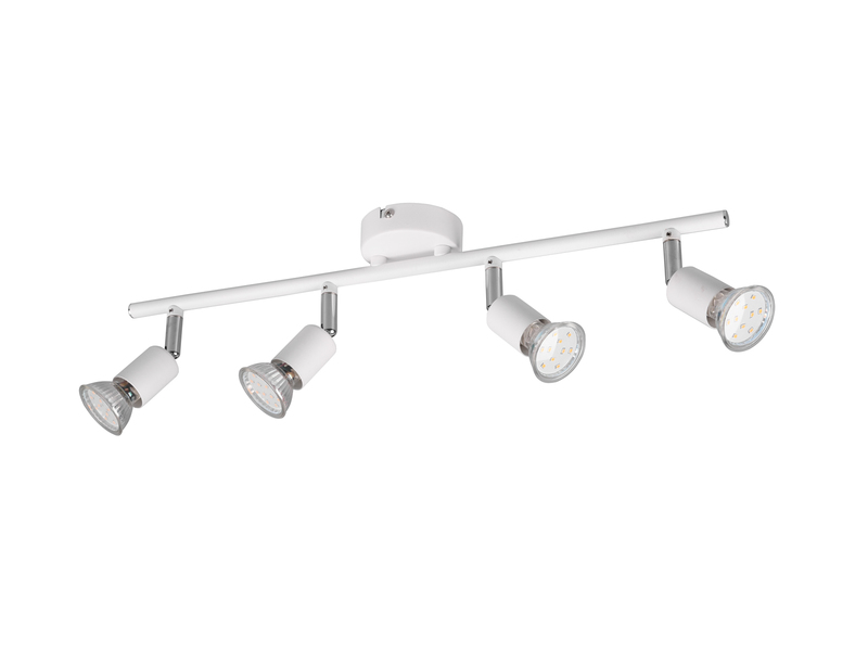 LED Deckenstrahler 4-flammig Metall Weiß, Breite 50cm