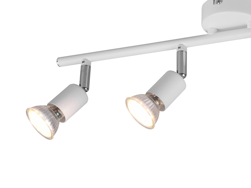 LED Deckenstrahler 4-flammig Metall Weiß, Breite 50cm