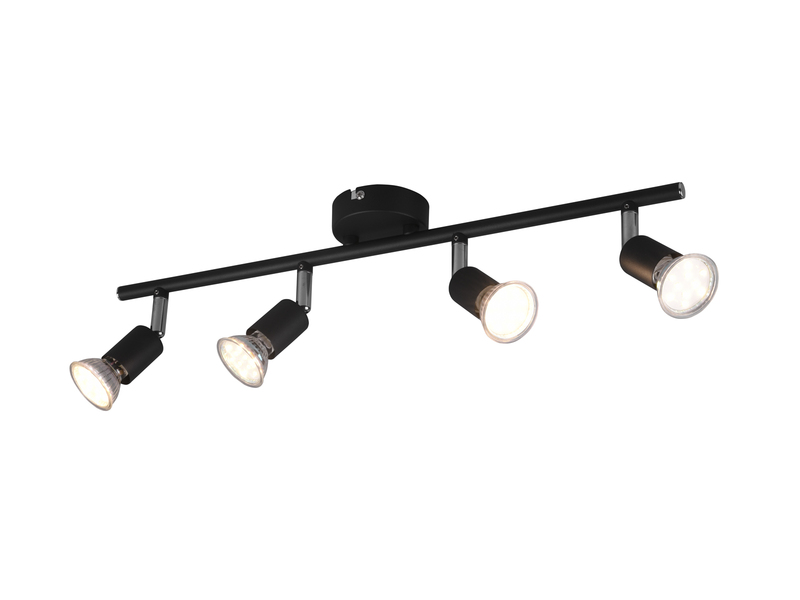 LED Deckenstrahler 4 flammig Metall Schwarz, 50cm breit