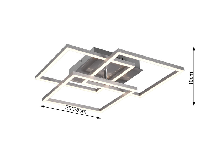 LED Deckenleuchte MOBILE Silber dimmbar & Lichtfarbe einstellbar, B: 39cm