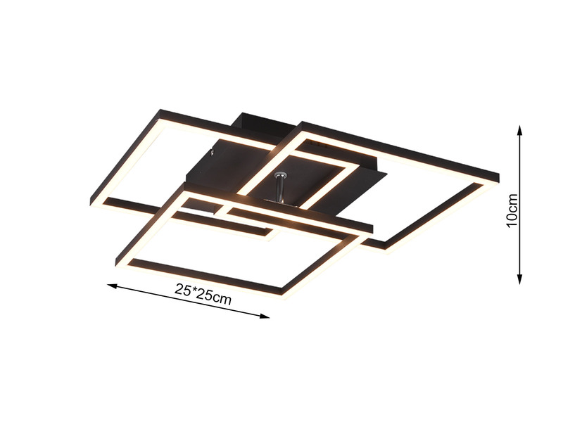 LED Deckenleuchte MOBILE Schwarz dimmbar & Lichtfarbe einstellbar, B: 39cm