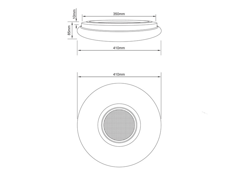 LED Deckenleuchte MUSICA mit Lautsprecher Farbwechsel & Fernbedienung, Ø 41cm