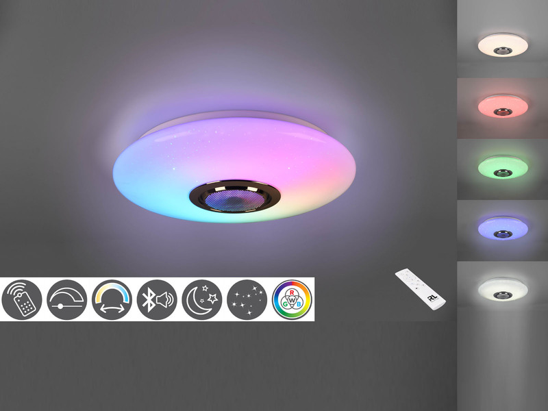 LED Deckenleuchte MUSICA mit Lautsprecher Farbwechsel & Fernbedienung, Ø 41cm