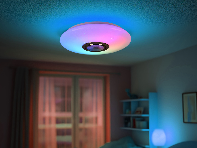 LED Deckenleuchte MUSICA mit Lautsprecher Farbwechsel & Fernbedienung, Ø 41cm