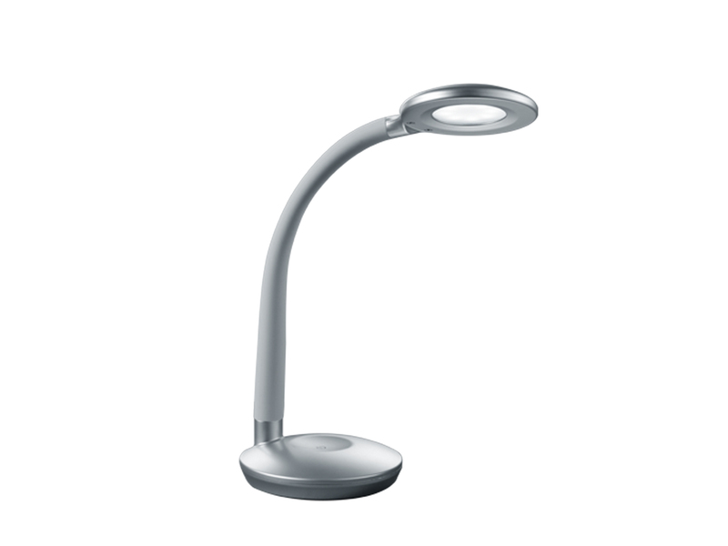 LED Schreibtischleuchte COBRA Silber, Flexgelenk & Sensordimmer, Höhe 32cm