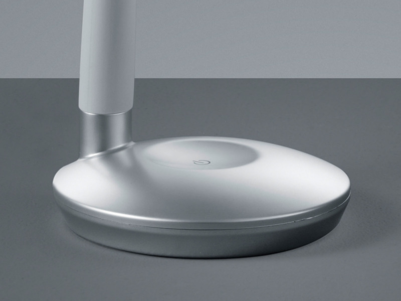 LED Schreibtischleuchte COBRA Silber, Flexgelenk & Sensordimmer, Höhe 32cm