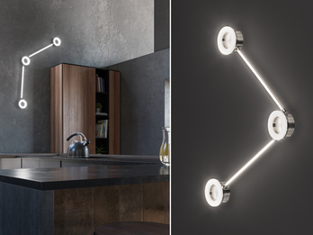 LED Schienenlampe LIMA für Decke & Wand, 3-flammig, 150cm, Silber