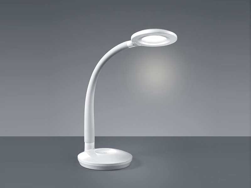 LED Schreibtischleuchte COBRA Weiß, Flexgelenk & Sensordimmer, Höhe 32cm