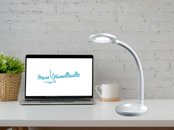 LED Schreibtischleuchte COBRA Weiß, Flexgelenk & Touch Dimmer, 32cm hoch
