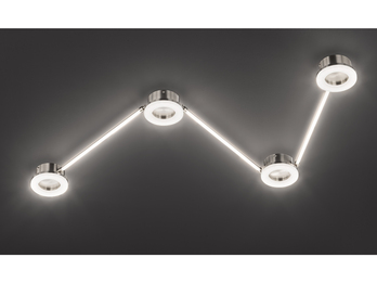 LED Schienenlampe LIMA für Decke & Wand, 4-flammig, 218cm, Silber