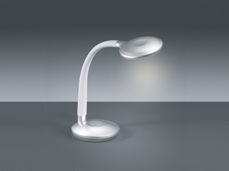 2er SET LED Schreibtischlampen Silber, Flexgelenk & Sensordimmer, Höhe 32cm