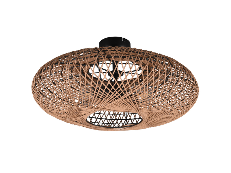 Große Boho Deckenleuchte HEDDA Schirm Korbgeflecht aus Sisal Ø 52cm