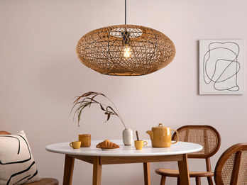 Große Boho Pendelleuchte Ø 52cm Korbgeflecht aus Sisal inkl. E27 LED