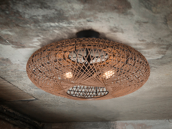 Große Boho Deckenleuchte aus Sisal Korbgeflecht Ø 52cm inkl. E27 LED