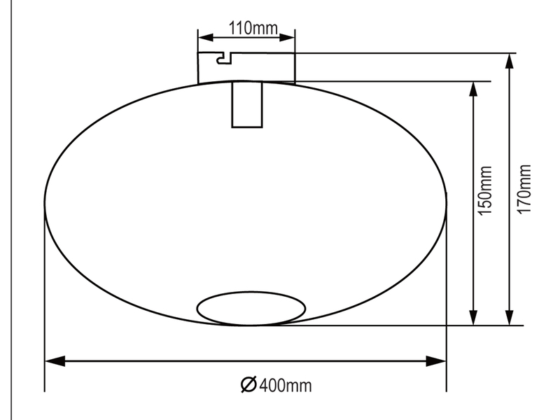 LED Deckenleuchte Gitter Lampenschirm Metall in Schwarz Ø 40cm